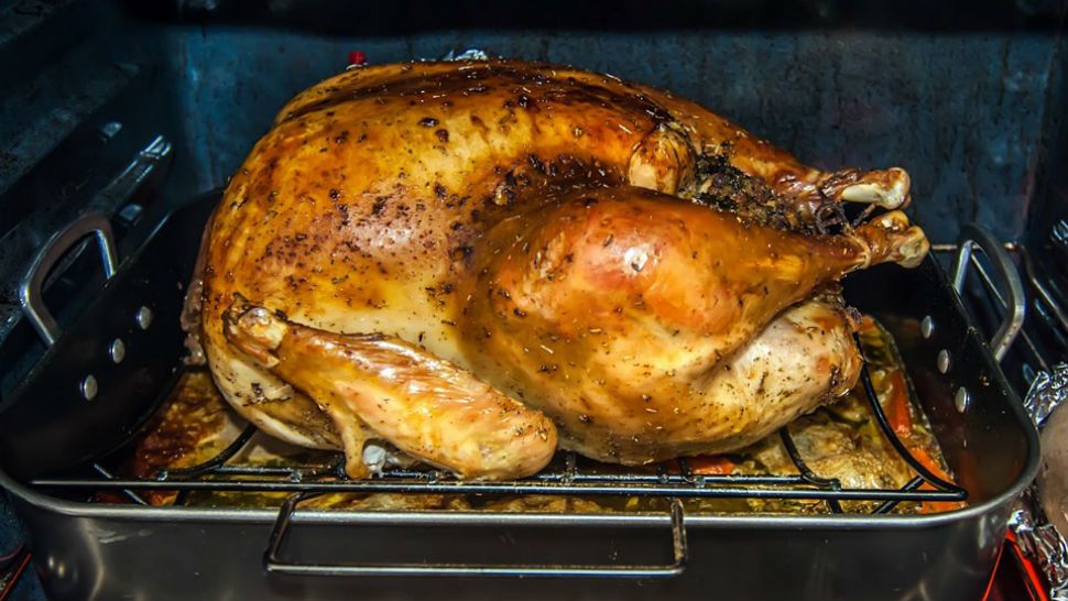 FILE photo of a turkey cooking in the oven for Thanksgiving. (Pixabay)