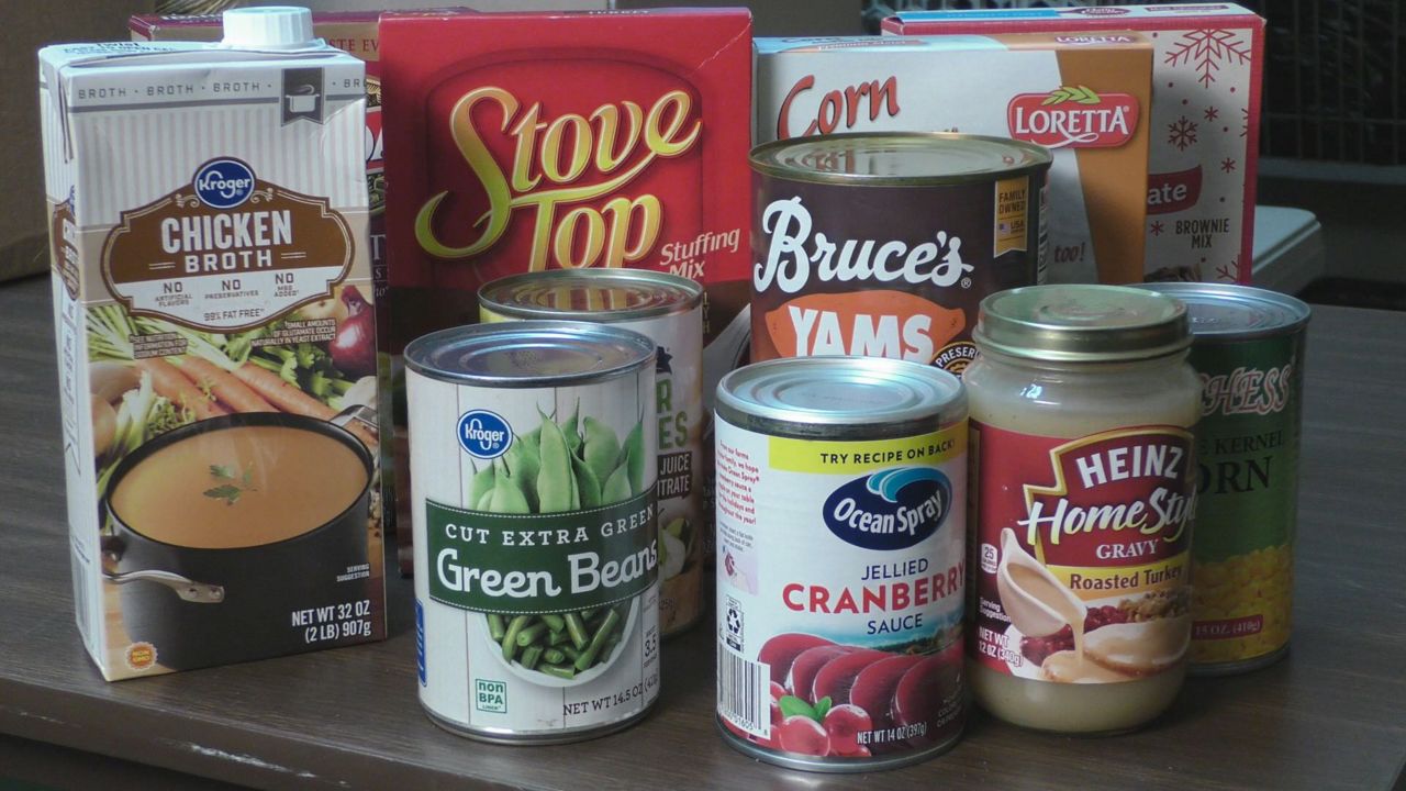 Canned food.