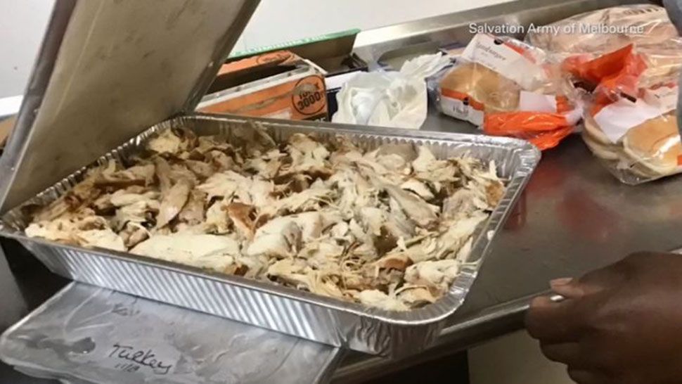 The Salvation Army has prepared a Thanksgiving meal for hundreds in Melbourne. (Greg Pallone/Spectrum News 13)