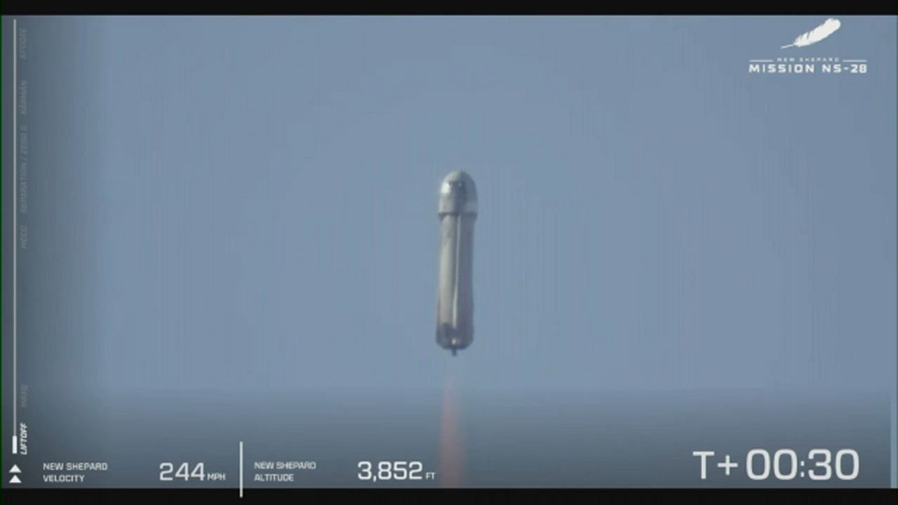 Blue Origin's New Shepard rocket took six people into space on Friday, Nov. 22, 2024. (Blue Origin)