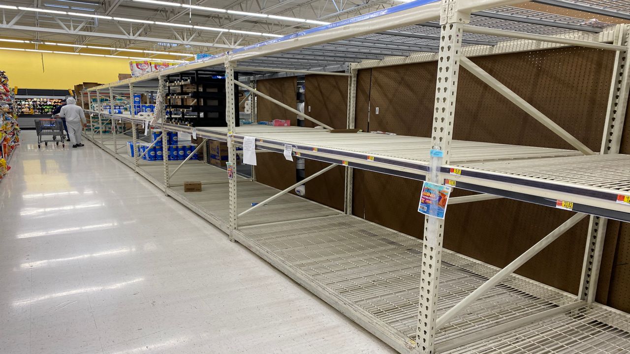 Walmart in Georgetown was nearly completely out of toilet paper and paper towels around 11 a.m. Sunday, Nov. 22. 