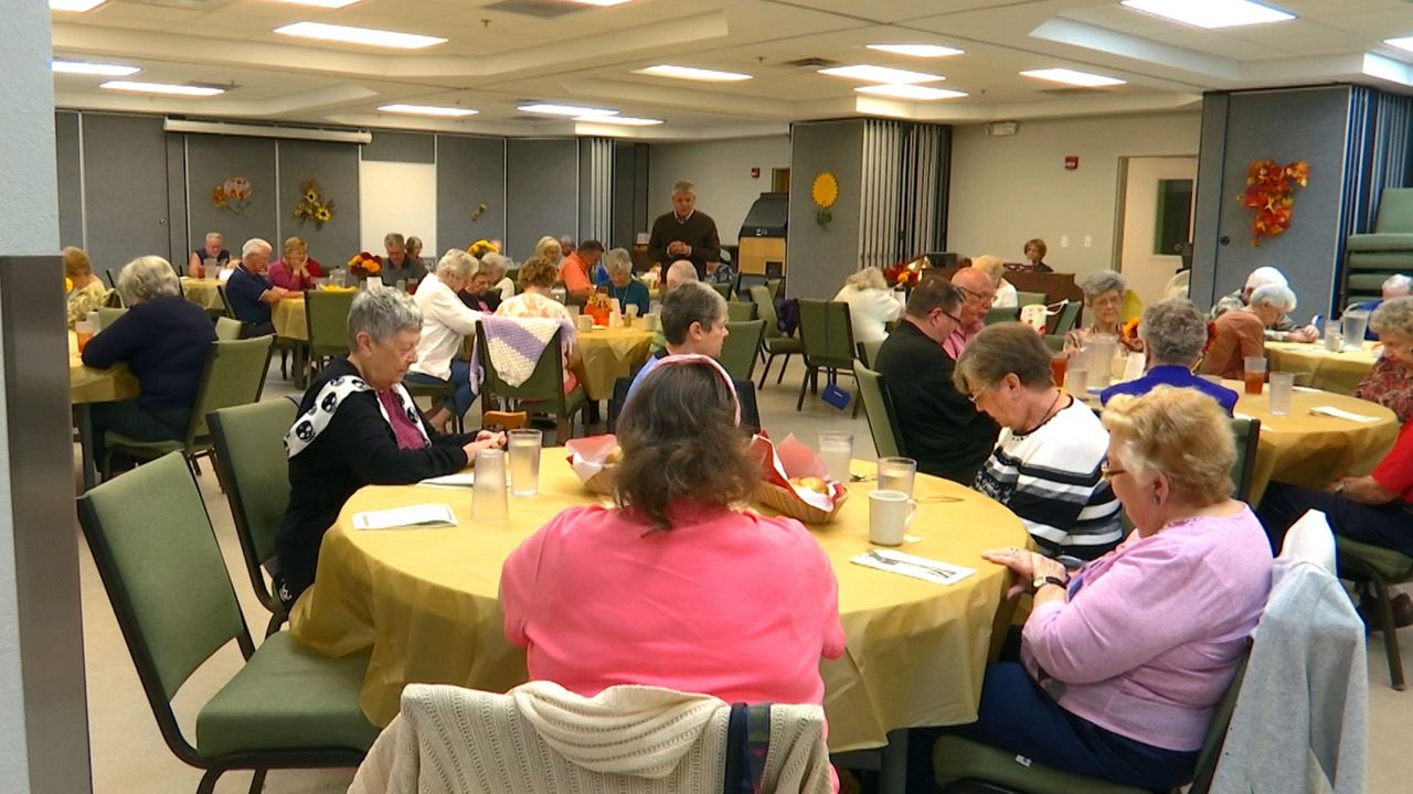 About a 100 people packed First Baptist Church of New Port Richey for its annual Thanksgiving dinner. (Tim Wronka/Spectrum News)