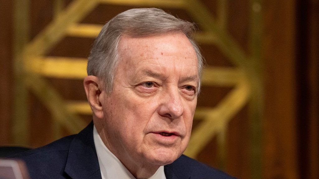 Sen. Dick Durbin, D-Ill., on Capitol Hill, Wednesday, Nov. 8, 2023, in Washington. (AP Photo/Alex Brandon)