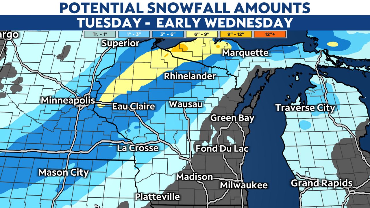 Winter storm will slam northwest Wisconsin on Tuesday