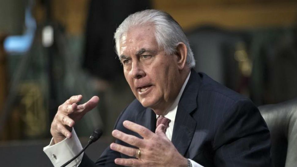 FILE-Secretary of State Rex Tillerson testifies during a confirmation hearing in January 2017. (Associated Press)