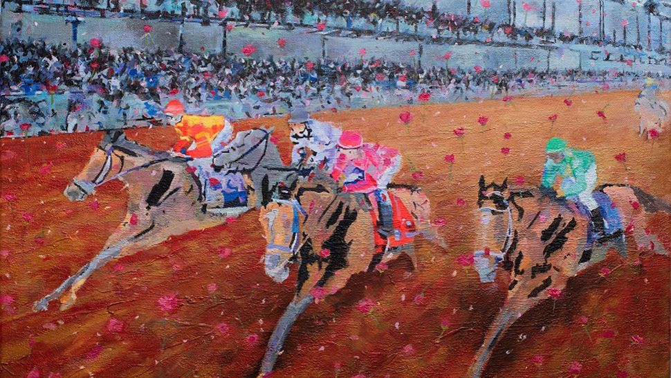 Ralph Fugate's depiction of the Kentucky Derby. COURTESY CHURCHILL DOWNS
