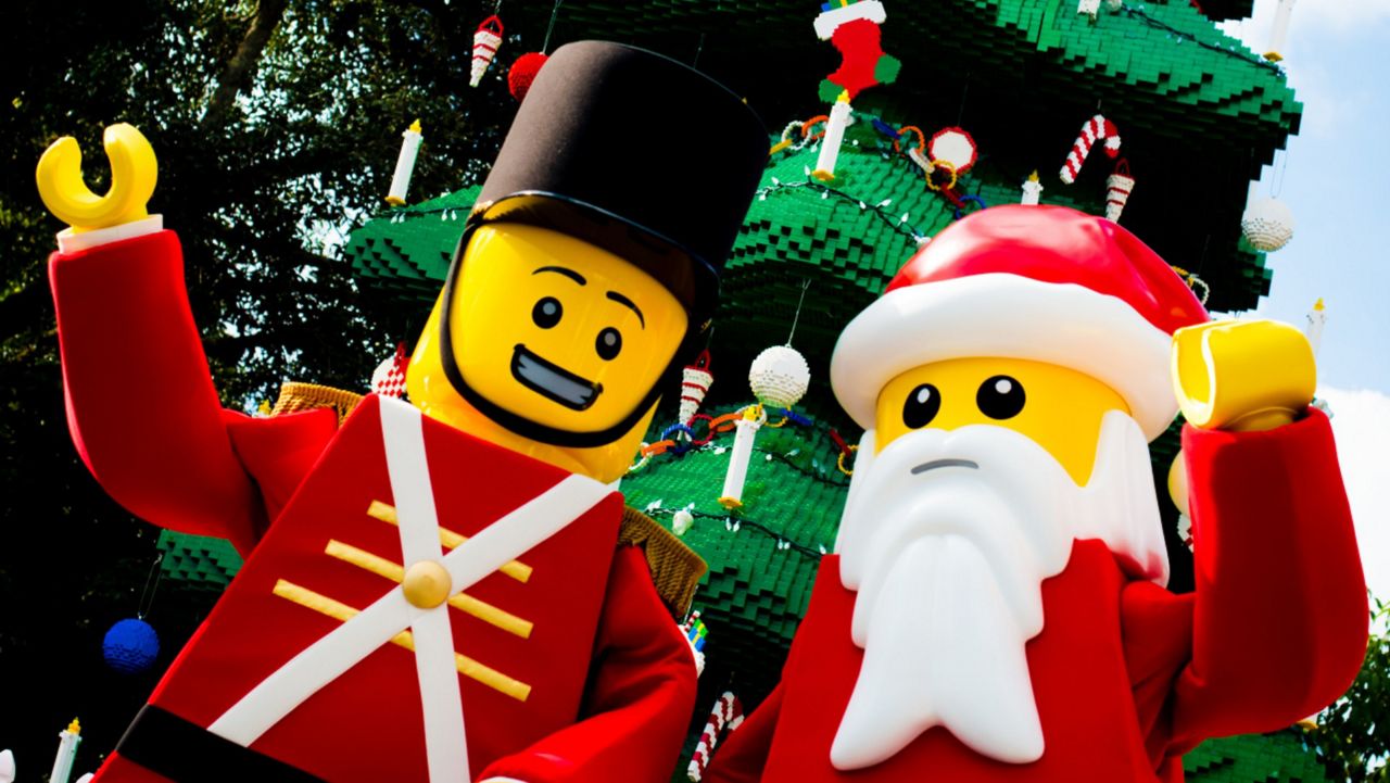 Lego Toy Soldier and Lego Santa during Holidays at Legoland. (Photo courtesy of Legoland Florida)