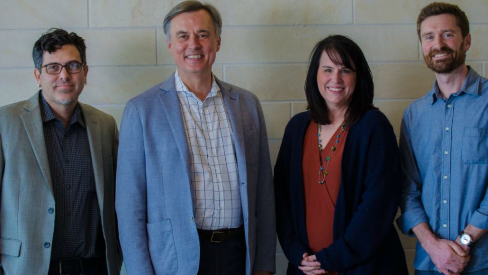 Newly-appointed team of experts. (Left to Right) Karl Schulz (ICES), Radek Bukowski (DMS), Kelly Gaither (TACC), Cory Zigler (DMS). (Photo Credit: UT Austin)
