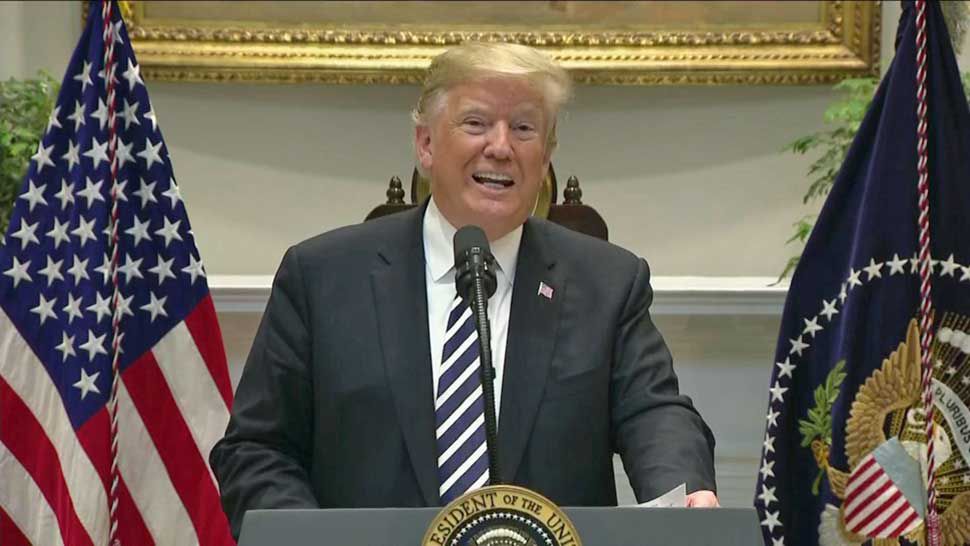 President Donald Trump delivers prepared remarks on immigration from the White House, Thursday, November 1, 2018. (Spectrum Bay News 9)