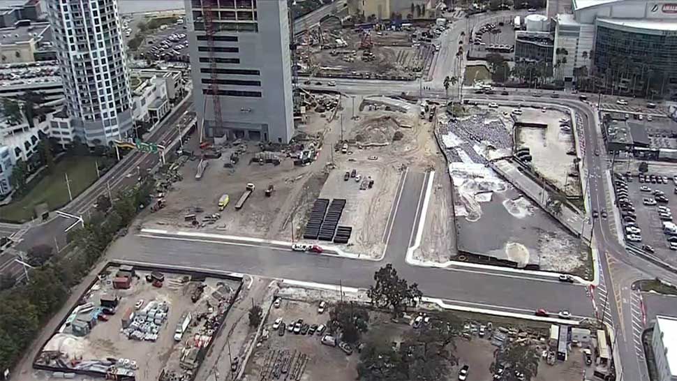 (File) Aerial view of the Water Street development site, November, 2018. (Courtesy of Sky 9)