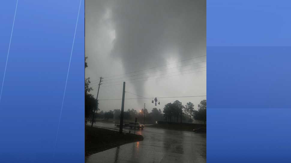 Funnel cloud in Spring Hill seen from Hernando County Fire Rescue Station 4 off Mariner Boulevard (Courtesy of Hernando County Fire Rescue)