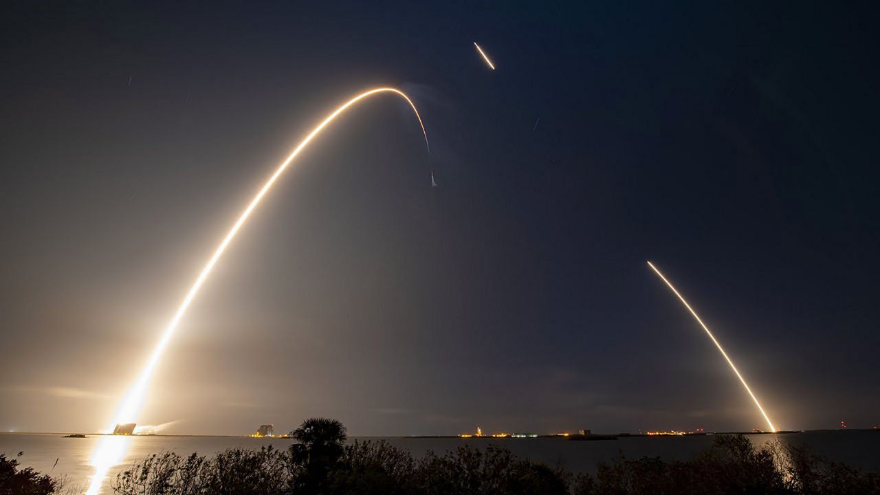 SpaceX’s Falcon 9 rocket lifted off from Space Launch Complex 40 at Cape Canaveral Space Force Station early Sunday morning as it launched two different craft that will conduct moon missions: ispace's HAKUTO-R Mission 1 and NASA's Jet Propulsion Laboratory’s Lunar Flashlight. (SpaceX)