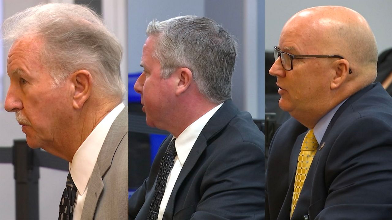 Candidates for the interim superintendent position at Brevard Public Schools from left to right: Robert Schiller, James Larsen and Mark Rendell. (Spectrum News 13/Will Robinson-Smith)