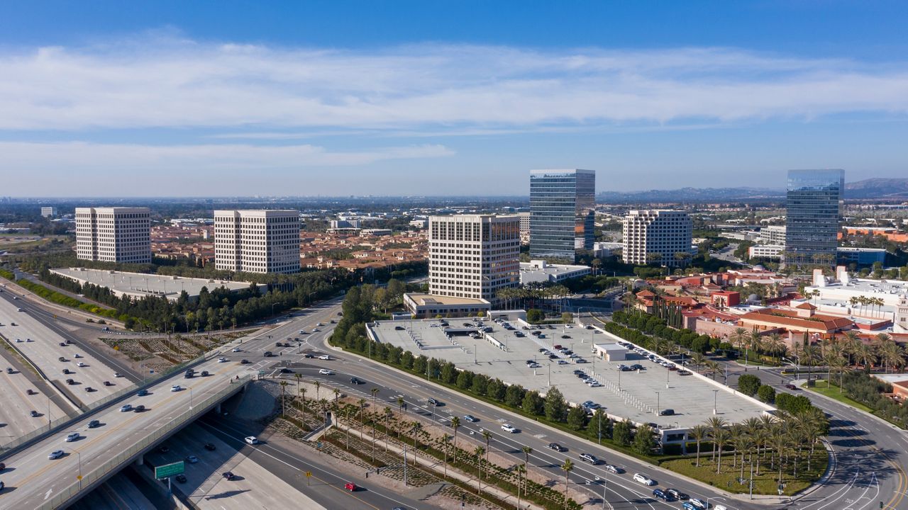 Aerial view of the Irvine, Calif. skyline