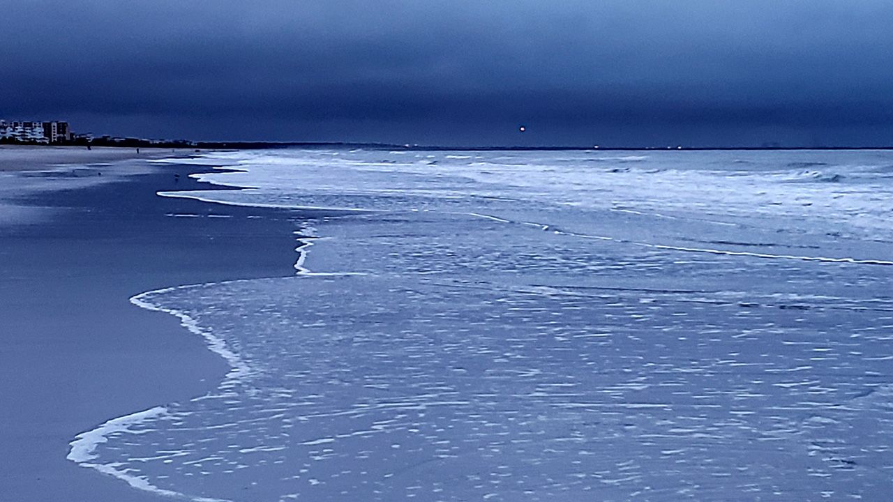 Sent to us with the Spectrum News 13 app: Clouds blanket the beach in Cape Canaveral early Wednesday. (Steve Jones/viewer)