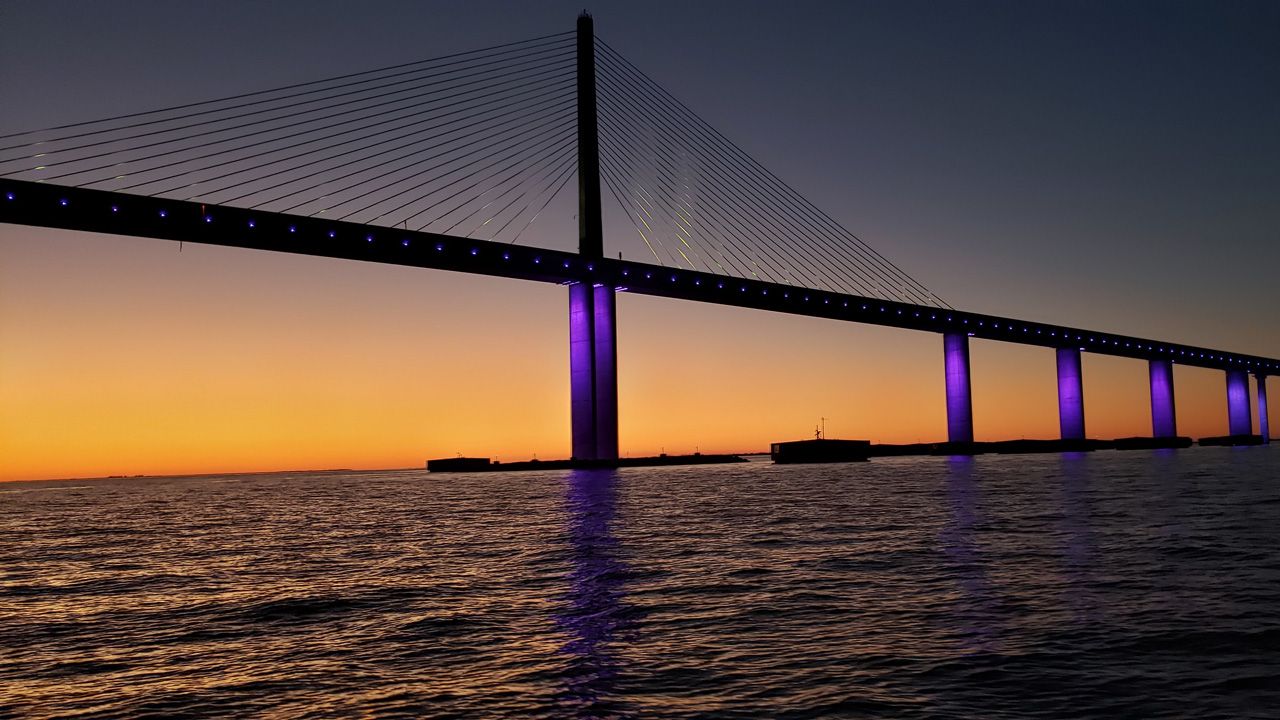 Submitted via Spectrum Bay News 9 app: The Skyway Bridge looked amazing in the light of a sunset on Tuesday, December 17, 2019. (Photo courtesy of David Hidley Jr., viewer)