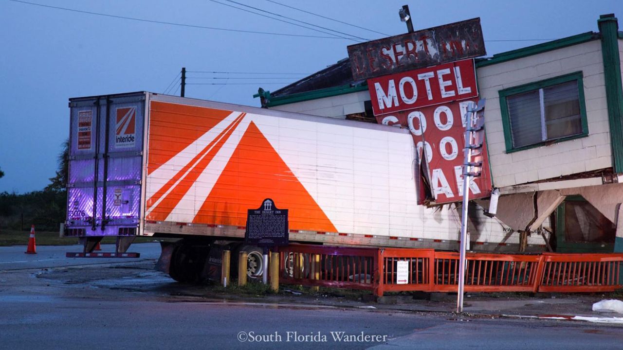 The Desert Inn and Restaurant, located at 5570 South Kenansville Rd., Yeehaw Junction, suffered damage after a semitractor-trailer crashed into it on Sunday, December 22, 2019. (Facebook user South Florida Wanderer)