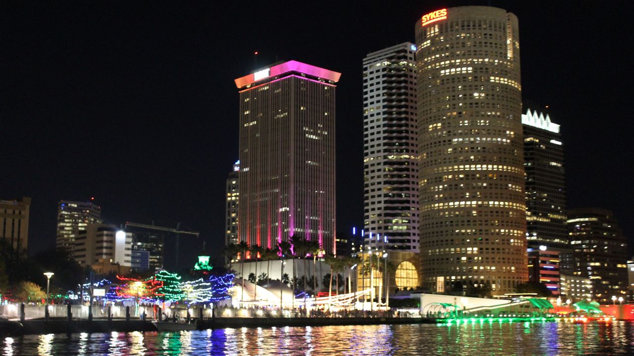 Beautiful photo of the Christmas lights in downtown Tampa. (Courtesy of viewer Iraisy Paneque via our Spectrum Bay News 9 app)