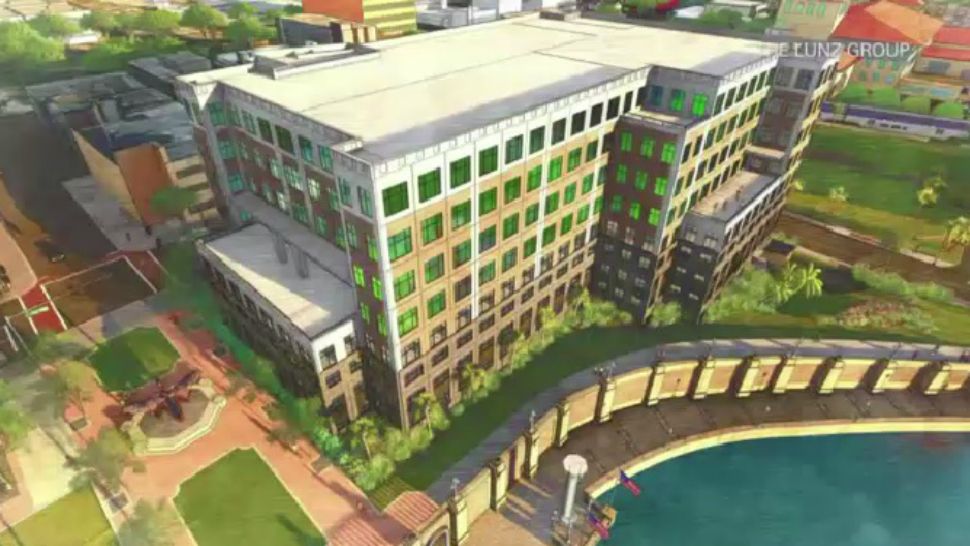 This is an artist rendering of an eight-story high rise office building that could be on the way to Lakeland.