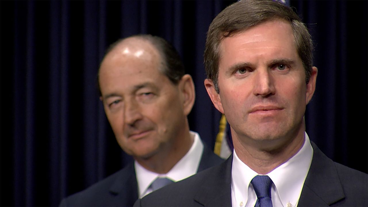 Governor Andy Beshear and senior advisor Rocky Adkins