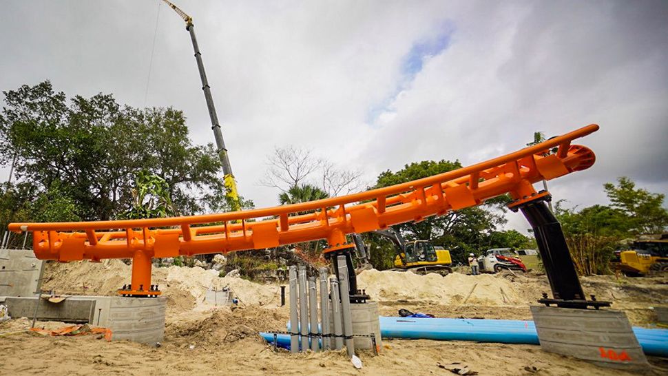 The first pieces of the Tigris coaster track have arrived at Busch Gardens Tampa Bay. (Courtesy of Busch Gardens)