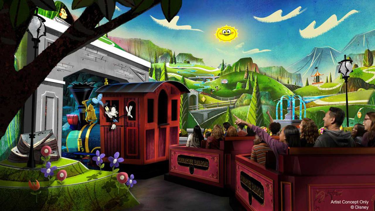 Concept art for Mickey & Minnie's Runaway Railway, which opens March 4 at Disney's Hollywood Studios. (Courtesy of Disney Parks)