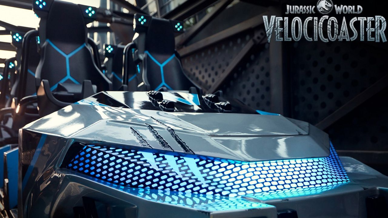 Universal Orlando has shared a first look at the ride vehicle for its upcoming Jurassic World VelociCoaster. (Courtesy of Universal Orlando)
