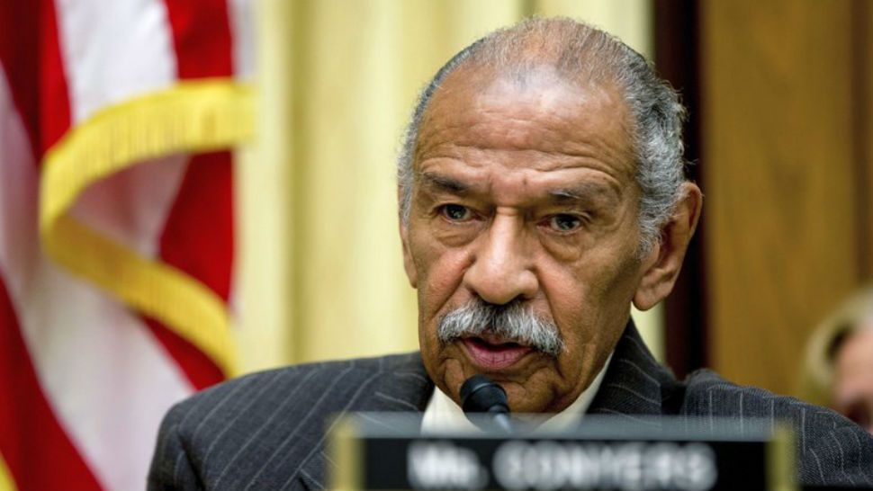 FILE - In this May 24, 2016, file photo, Rep. John Conyers, D-Mich., ranking member on the House Judiciary Committee, speaks on Capitol Hill in Washington during a hearing. Michigan state Sen. Ian Conyers, a grandson of Conyers’ brother, told The New York Times for a story Tuesday, Dec. 5, 2017, that Conyers, who is battling sexual harassment allegations from former female staffers, won’t seek re-election to a 28th term in Congress. (AP Photo/Andrew Harnik, File)