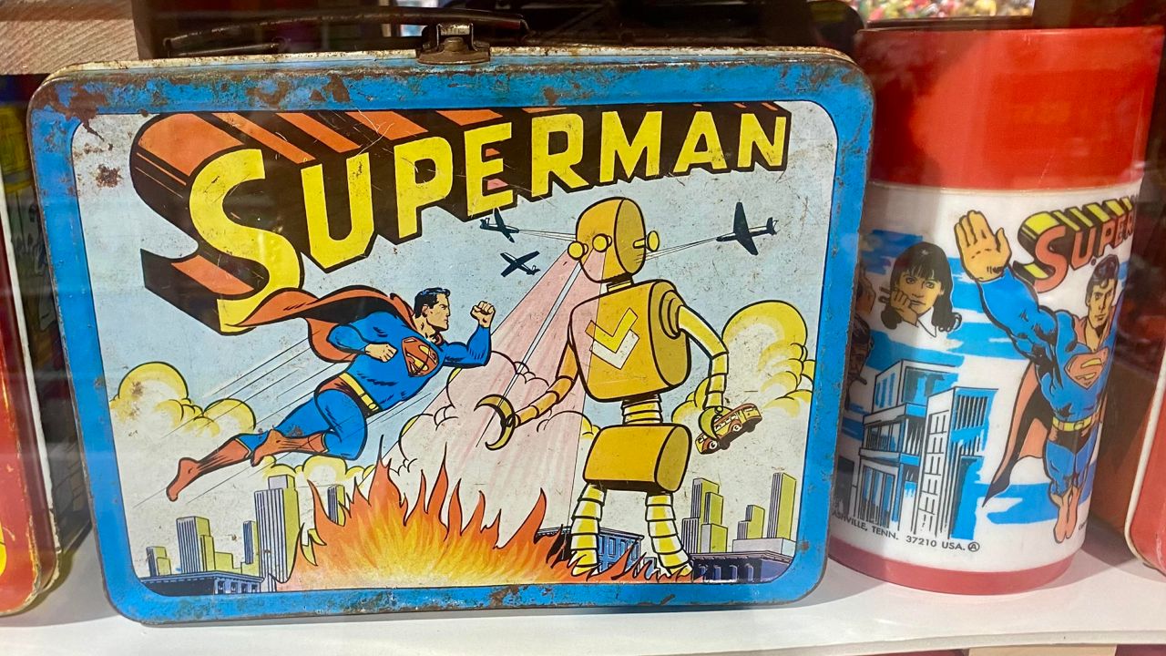 The Superman Lunch Box at the Sarasota Toy Museum is one of the most popular among the 600-strong collection. (Spectrum Bay News 9/Virginia Johnson)