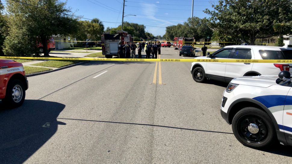 The St. Petersburg Police Department said the incident happened about noon at 22nd Avenue and 53rd Street. (Josh Rojas/Spectrum Bay News 9)