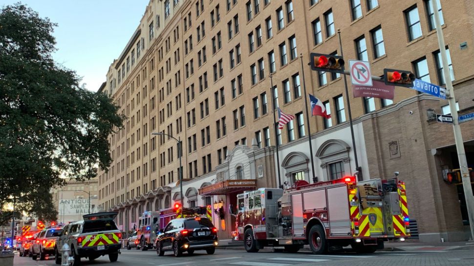 Fire reported in the laundry room at St. Anthony's hotel in San Antonio. (Spectrum News/ Stacy Rickard)