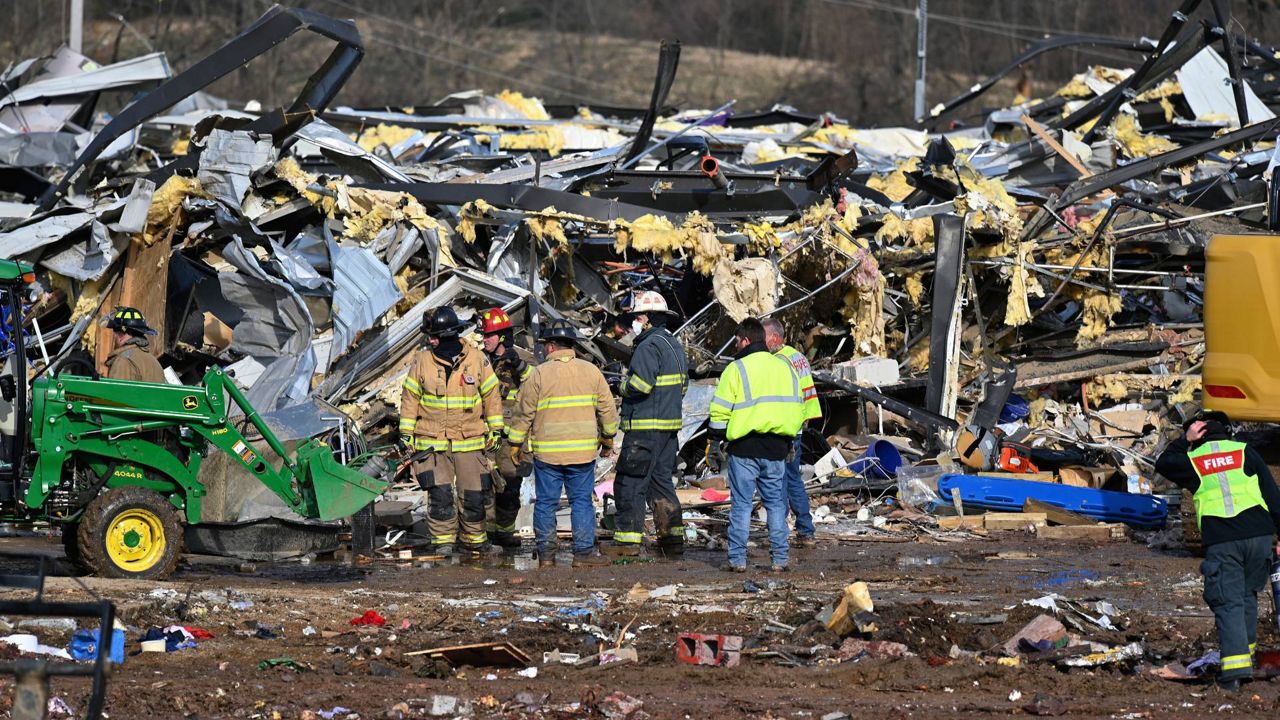 Mayfield, Kentucky following deadly storms in early December 2021 (Associated Press)