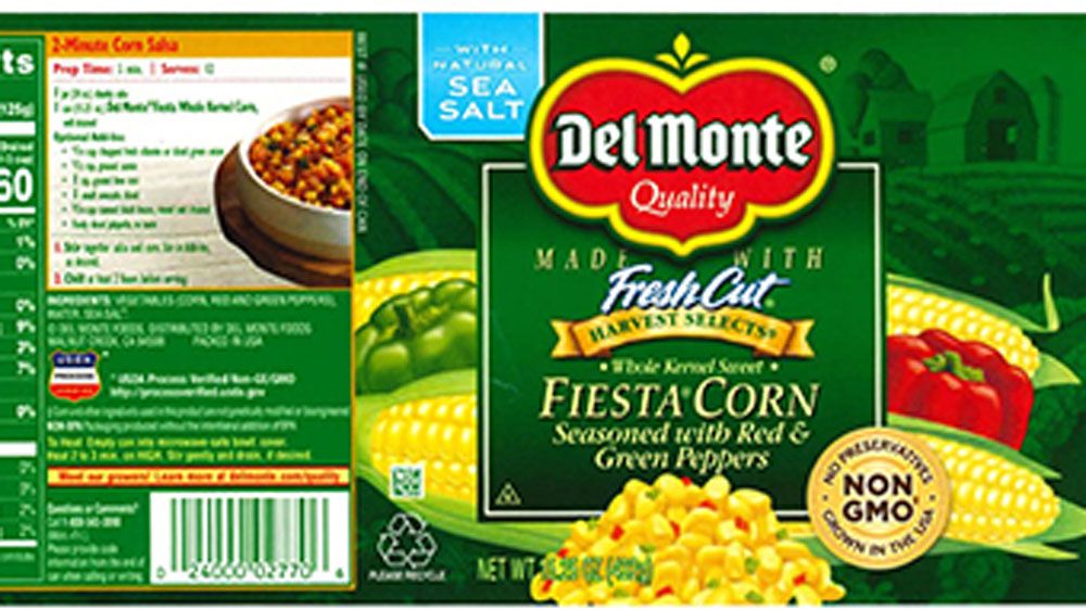 The label for the Del Monte Fiesta Corn that is under recall. (FDA)