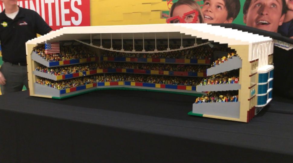 The Alamodome LEGO brick replica December 12, 2018 (Spectrum News)