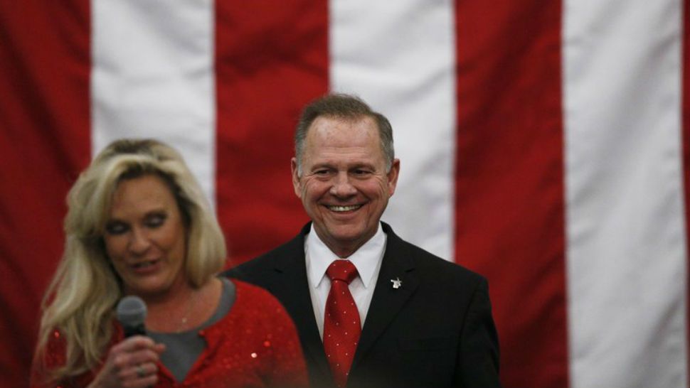 U.S. Senate candidate Roy Moore speaks at a campaign rally, Monday, Dec. 11, 2017, in Midland City, Ala. (AP Photo/Brynn Anderson)