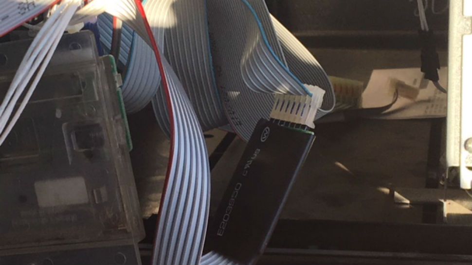 Gas pump skimmer. Courtesy/Texas Department of Agriculture