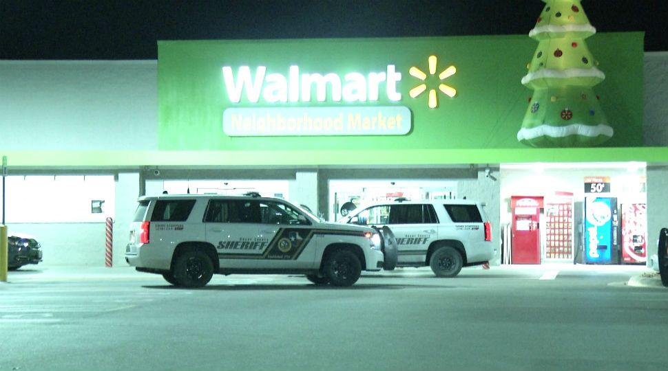 Bexar County Sheriff Office vehicles on scene of Walmart ATM theft December 12, 2018 (Spectrum News)