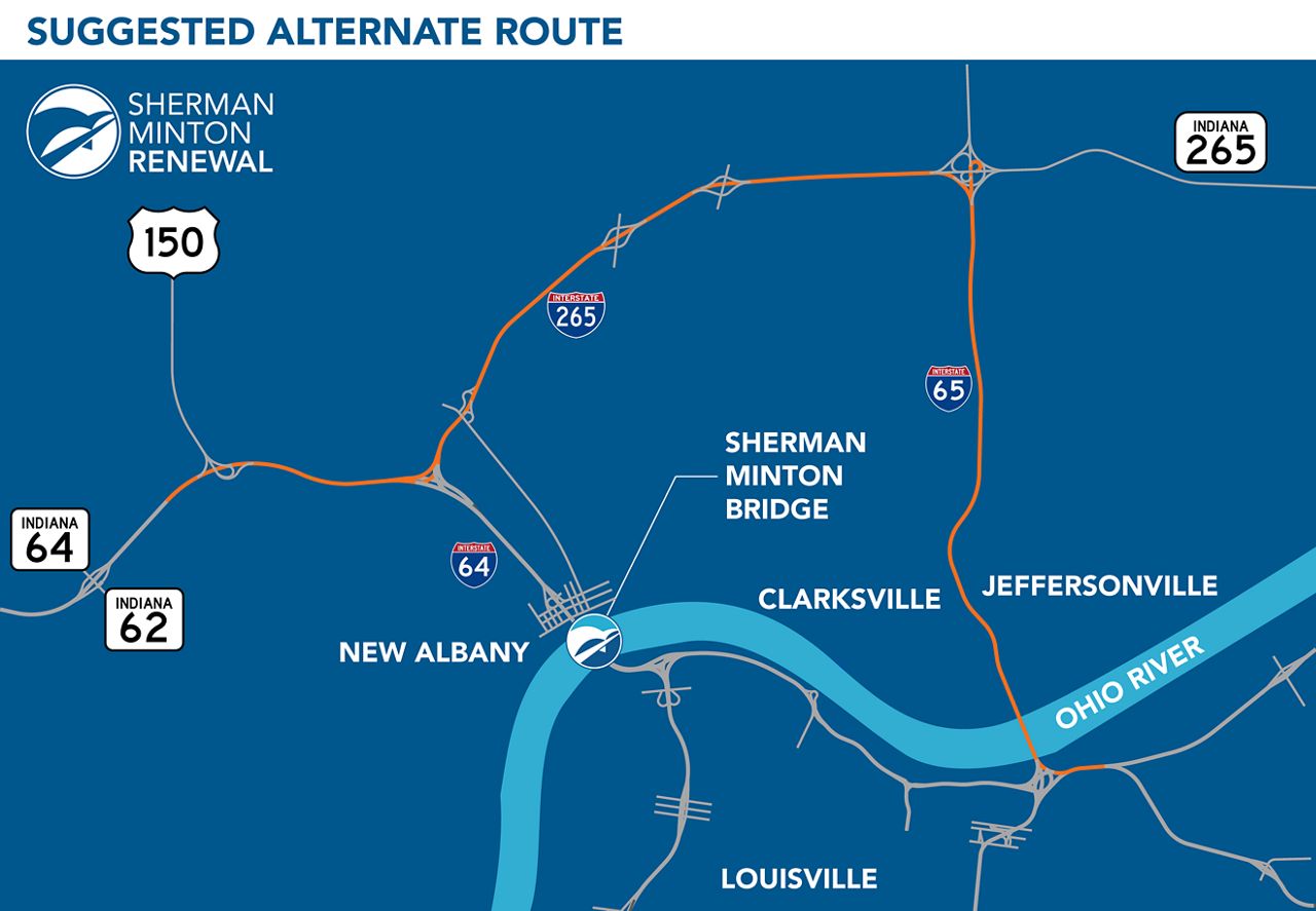 Nineday Sherman Minton eastbound closure begins Tuesday