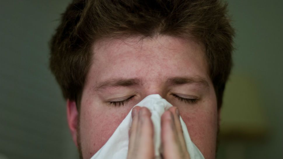 Man sneezes into tissue. Image/William Brawley, Flickr 