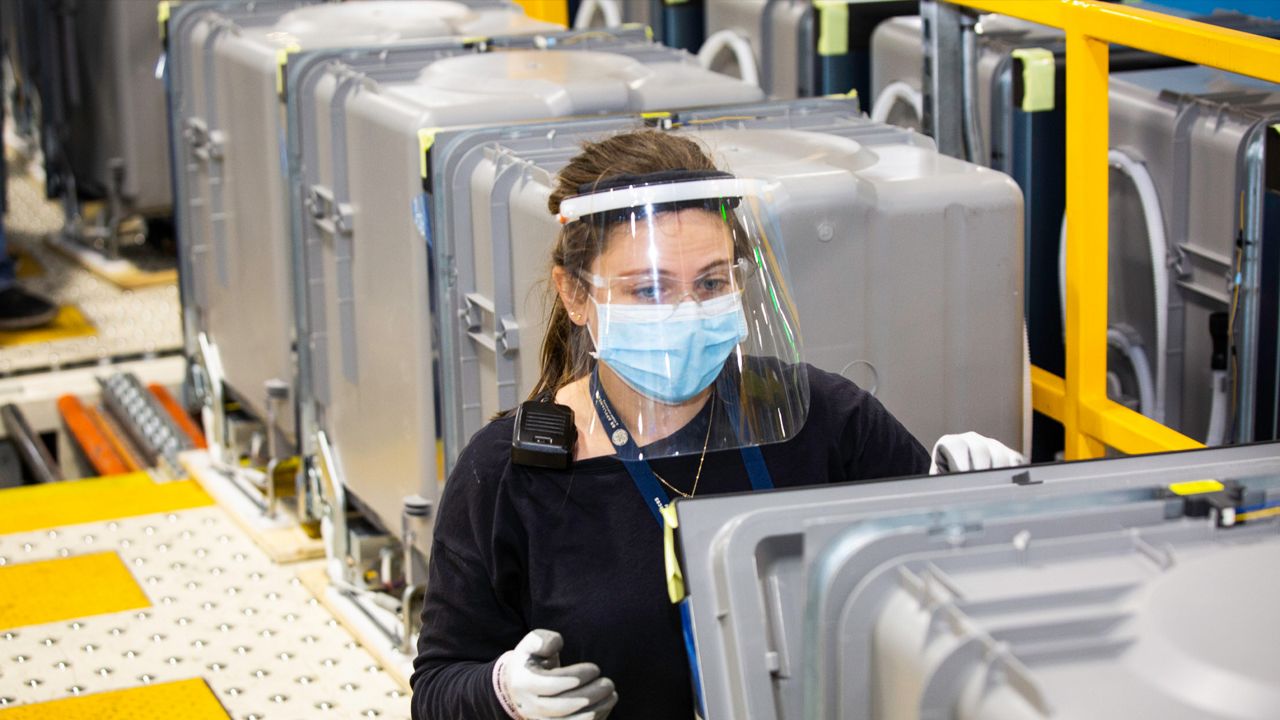 Raelle Sanders, Senior Advanced Manufacturing Engineer, was responsible for the installation, debug, and start-up of equipment related to the new assembly line. COURTESY GE APPLIANCES/HAIER