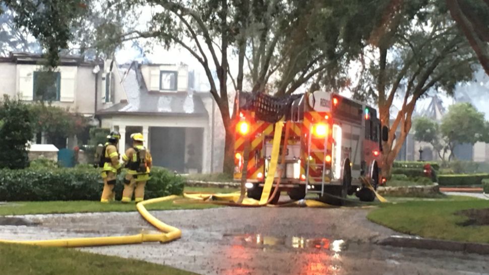 The fire happened Saturday morning on Stonegate Drive in Belleair. (Trevor Pettiford, Spectrum Bay News 9)