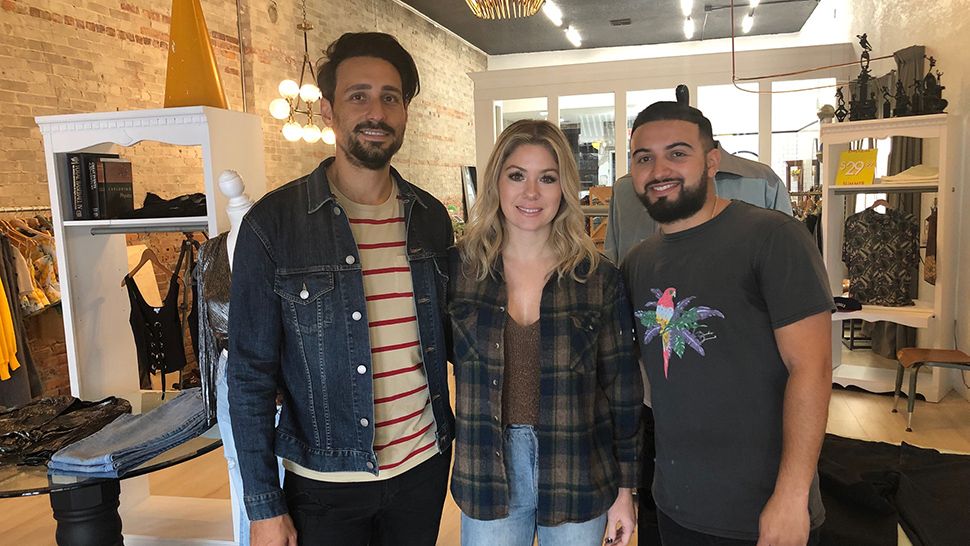 Abdiel Gonzalez, Kristy Scott and Jason Oliveras are co-sharing their storefront in order to afford a prime location in downtown Lakeland. (Stephanie Claytor/Spectrum Bay News 9)
