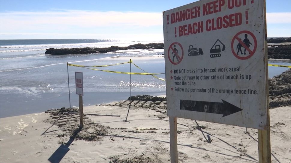 Over the next five months, portions of the beach in the Port Canaveral area will be closed. The largest sand bypass project in two decades is now underway. (Krystel Knowles/Spectrum News 13)