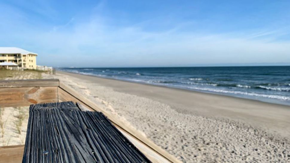 Sent to us via the Spectrum News 13 app: Cool but blue skies over Satellite Beach on Monday. (Ian Alfano, Viewer)