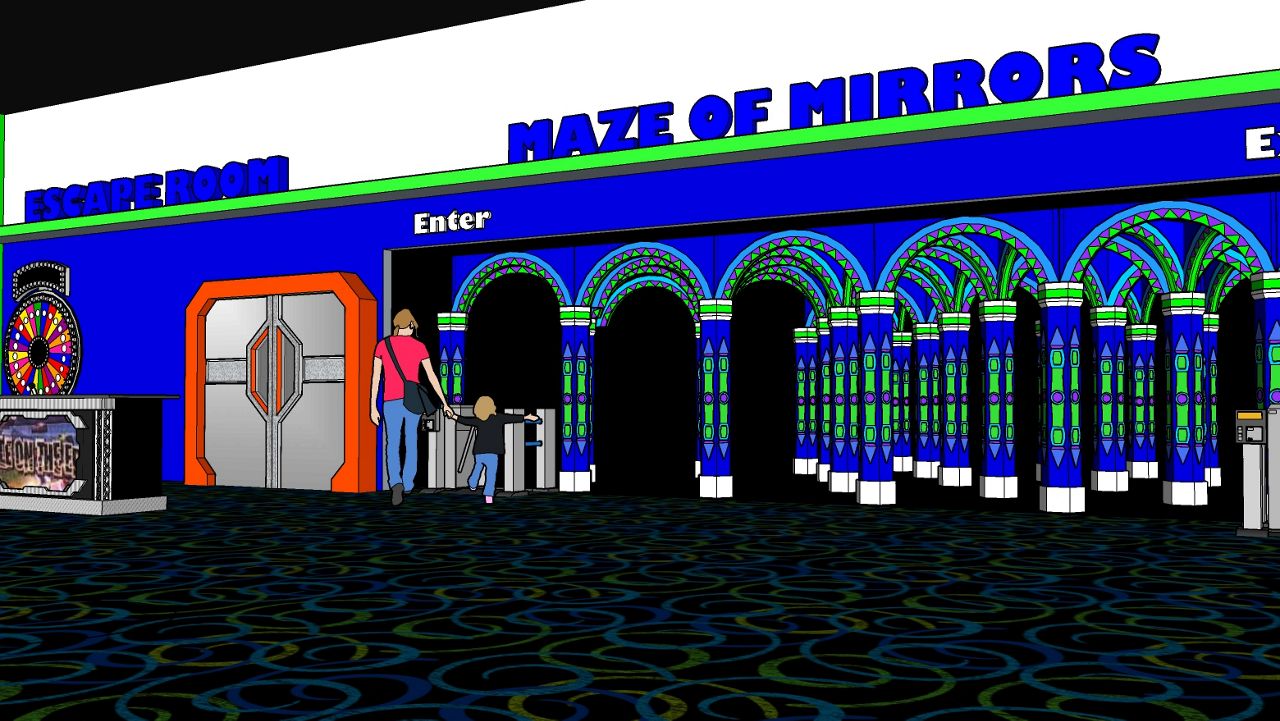 A computer rendering provided by ICON Park depicts the entrance to a new attraction coming to the entertainment complex in 2021. (Courtesy of ICON Park)