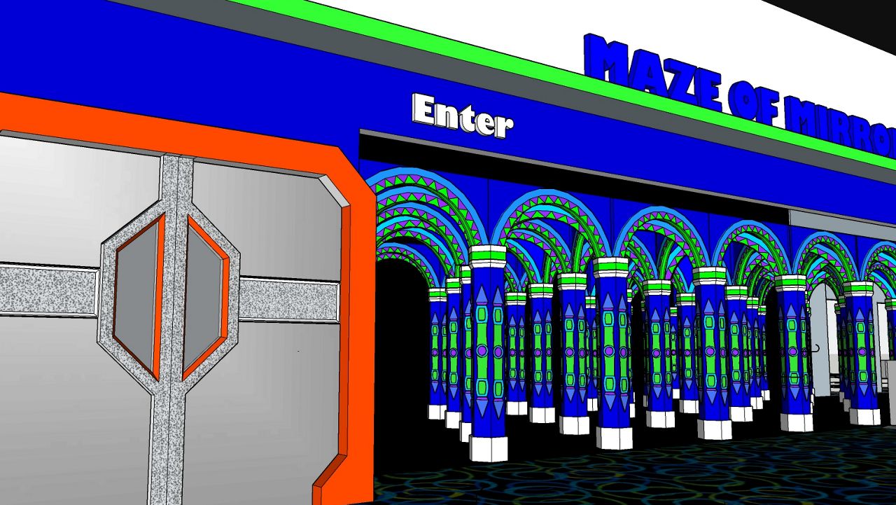 A computer rendering provided by ICON Park depicts the entrance to a new attraction coming to the entertainment complex in 2021. (Courtesy of ICON Park)