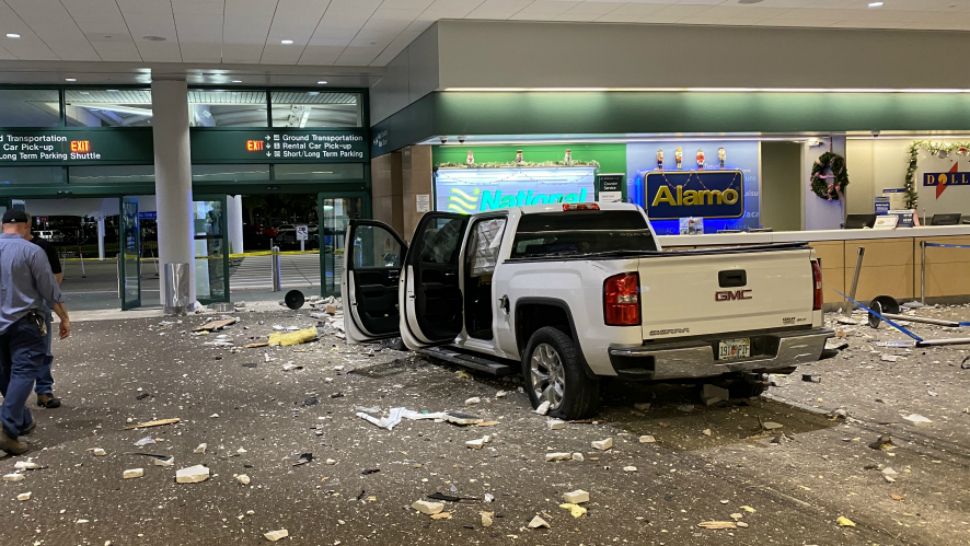 A Manatee County man plowed through the main terminal early Thursday. He is being treated for his injuries, and the Florida Highway Patrol is still investigating. (Dave Jordan/Spectrum Bay News 9)