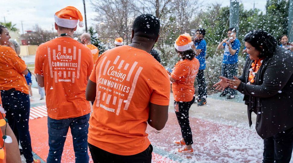 Whataburger team welcomes kids into "Winter Whataland" December 18, 2018 (Courtesy: Whataburger)
