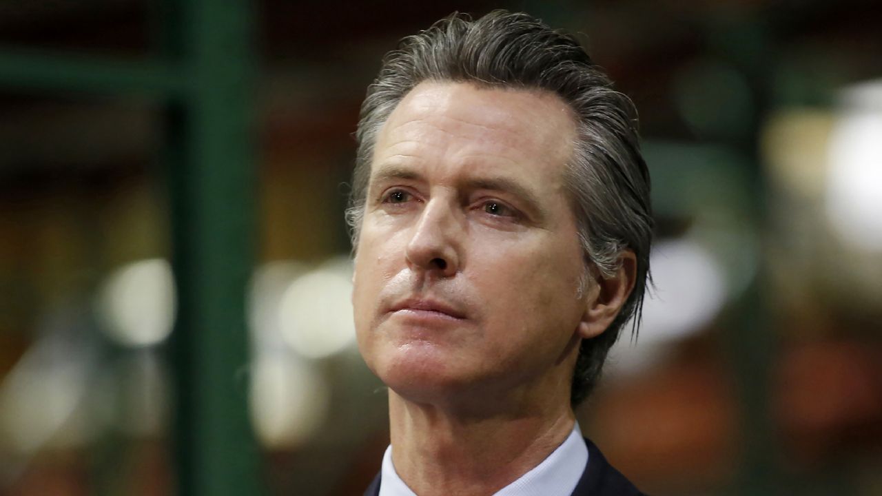 California Gov. Gavin Newsom listens to a reporter's question during a news conference in Rancho Cordova, Calif. on June 26, 2020. (AP Photo/Rich Pedroncelli, Pool)