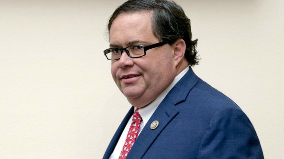 Rep. Blake Farenthold, R-Texas, arrives for a House Committee on the Judiciary oversight hearing on Capitol Hill, Wednesday, Dec. 13, 2017, in Washington. (AP Photo/Andrew Harnik)
